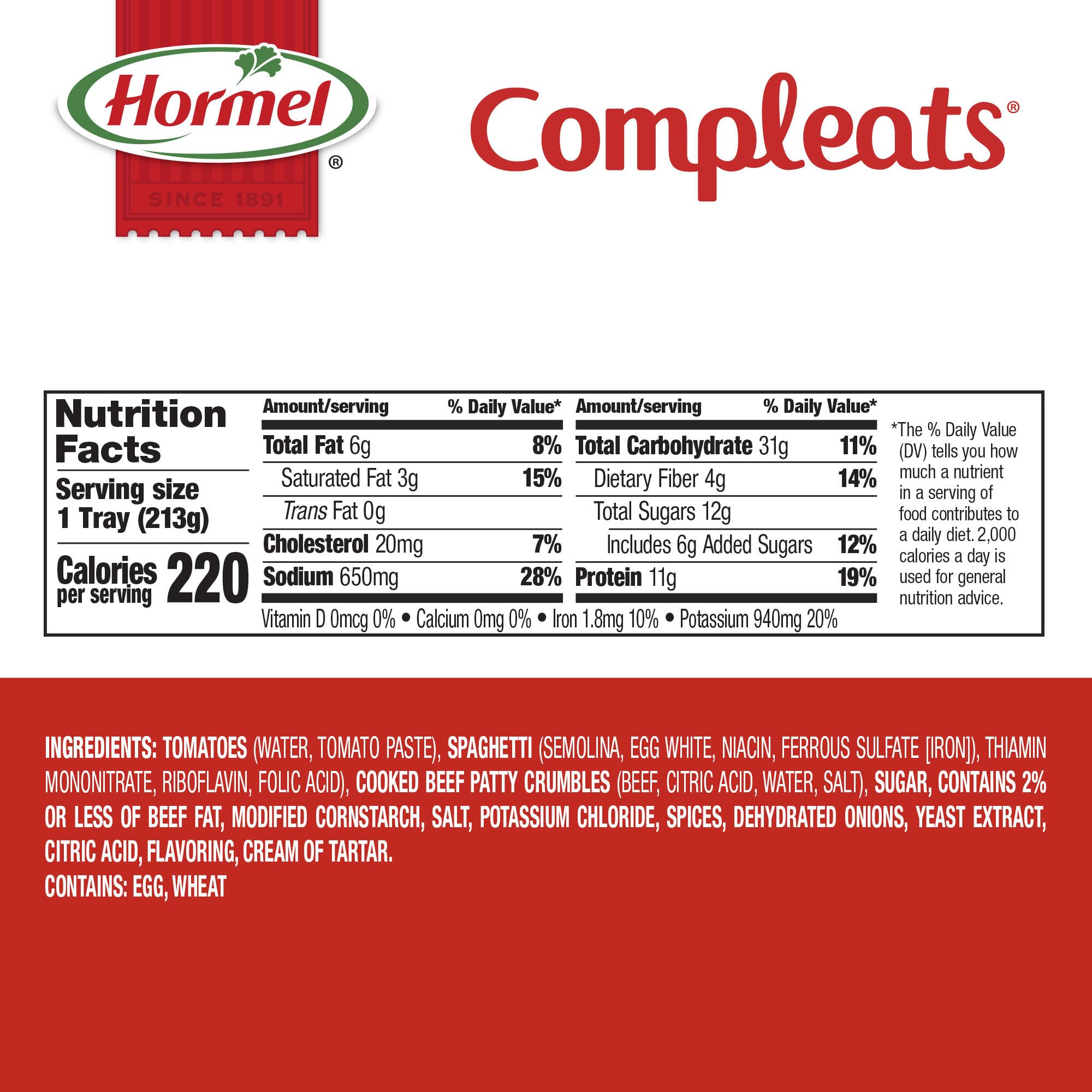 Hormel Compleats primer plano de salsa con carne mostrando sabor casero