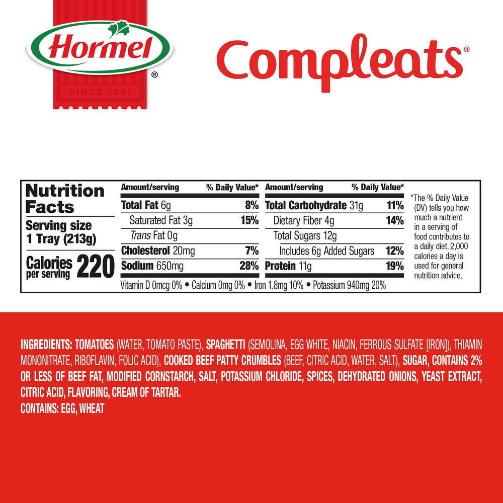 Hormel Compleats primer plano de salsa con carne mostrando sabor casero