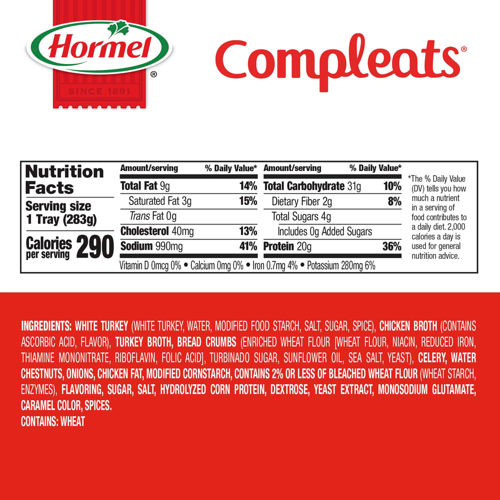 HORMEL COMPLEATS bandeja en microondas en uso, calienta rápido en 60 segundos