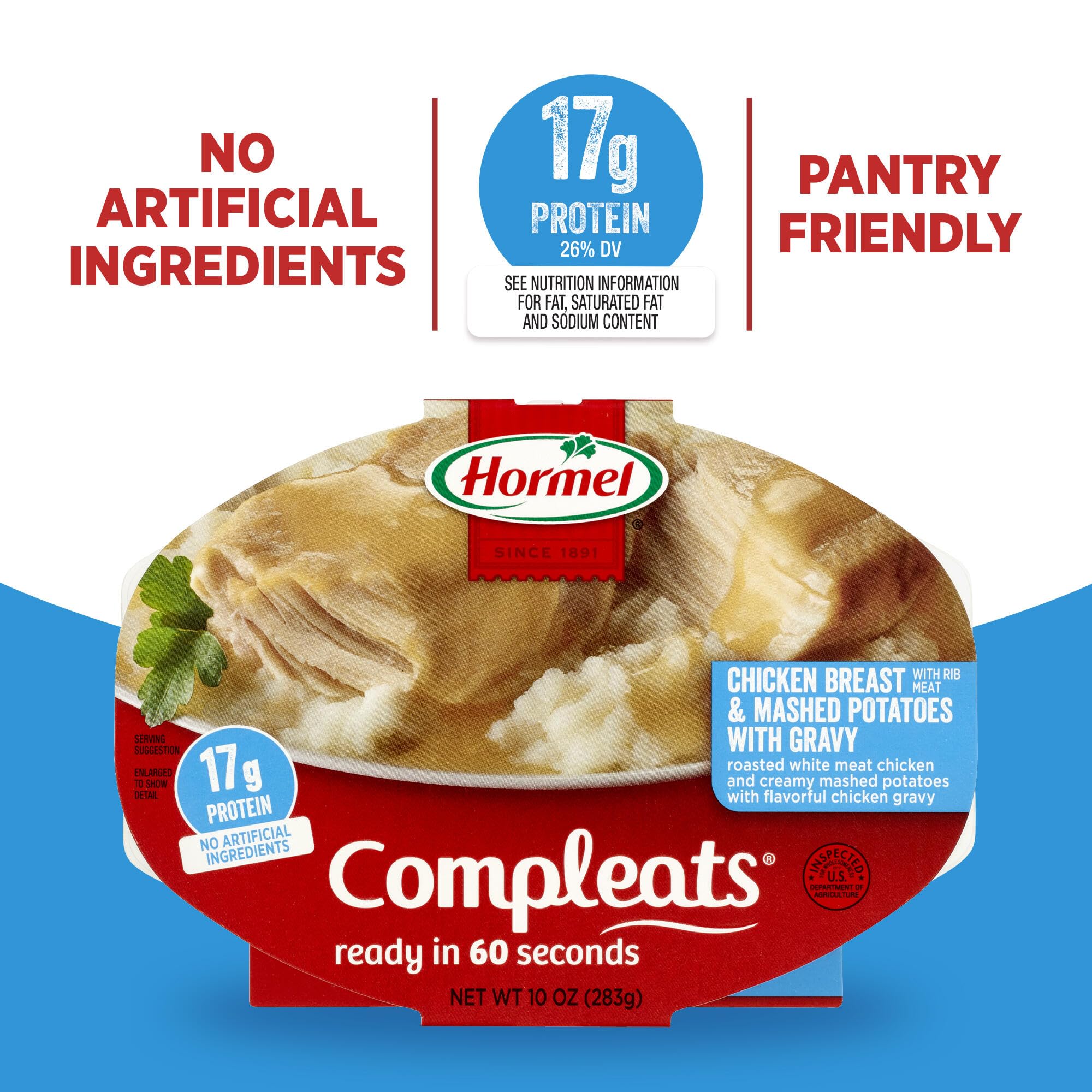 HORMEL COMPLEATS etiqueta nutricional y lista de ingredientes para transparencia