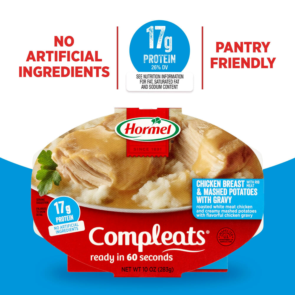 HORMEL COMPLEATS etiqueta nutricional y lista de ingredientes para transparencia
