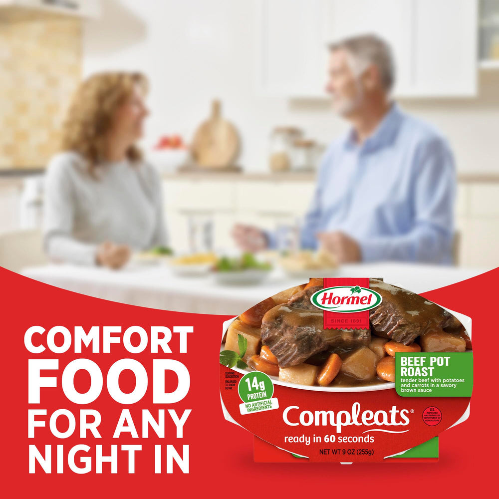 HORMEL COMPLEATS etiqueta nutricional clara con información útil