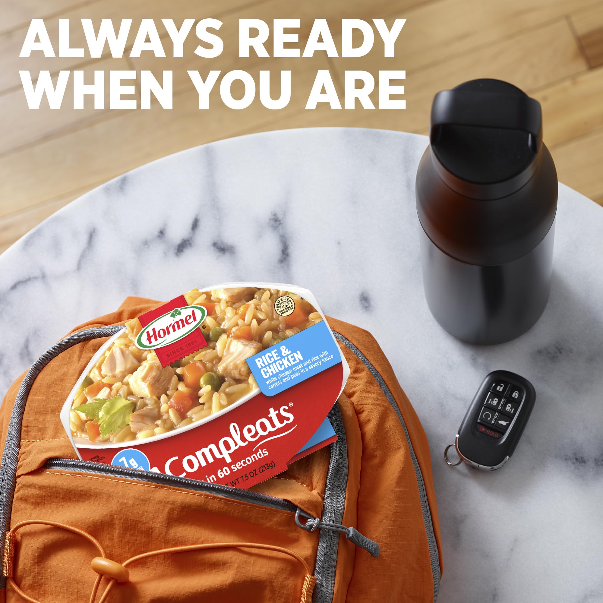 HORMEL COMPLEATS detalle cremoso de mac and cheese con carne, textura y sabor intenso