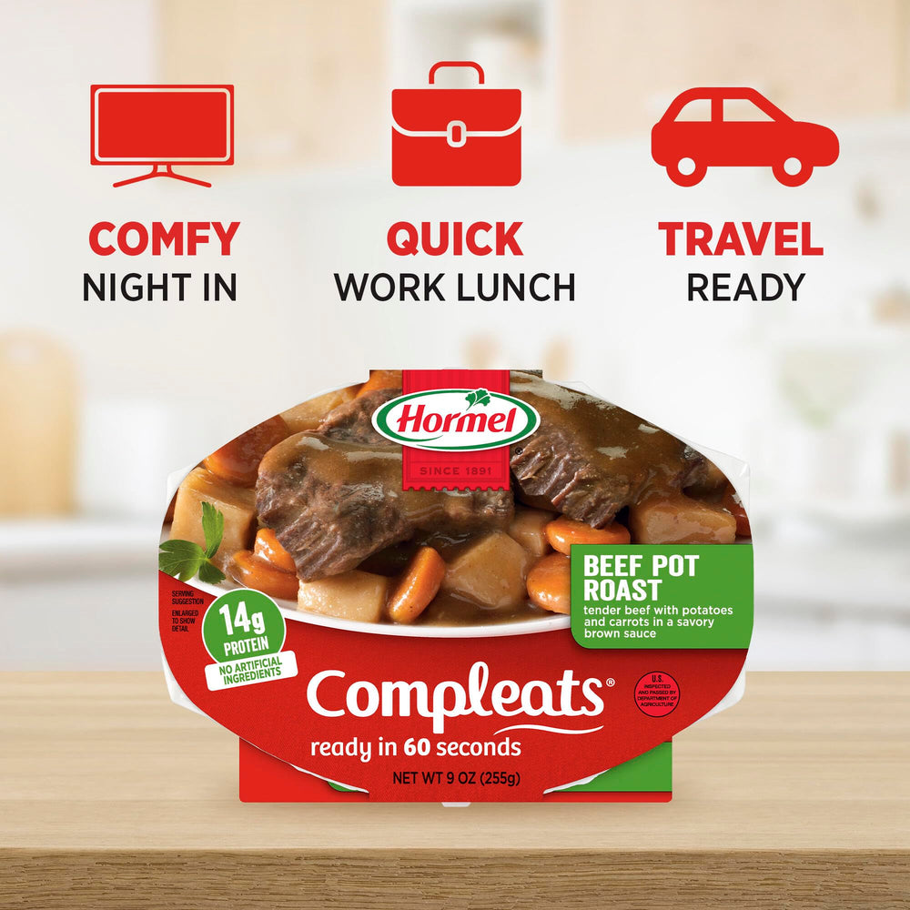 HORMEL COMPLEATS papas y zanahorias visibles y jugosas