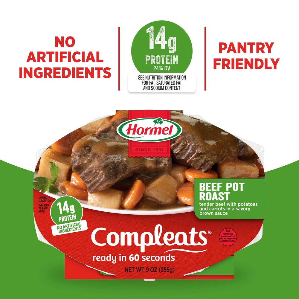 HORMEL COMPLEATS plato servido en mesa listo para comer