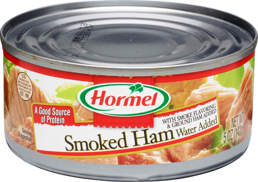 HORMEL lata frontal mostrando etiqueta visible y conveniencia
