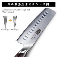 HOSHANHO mango de pakkawood ergonómico para agarre cómodo y equilibrio