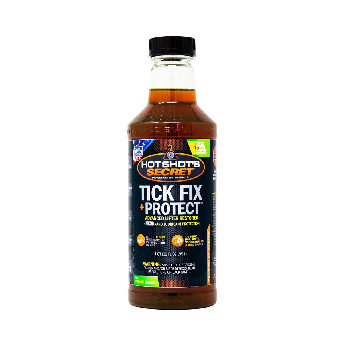 Hot Shot's Secret frontal botella 32 oz mostrando etiqueta y uso
