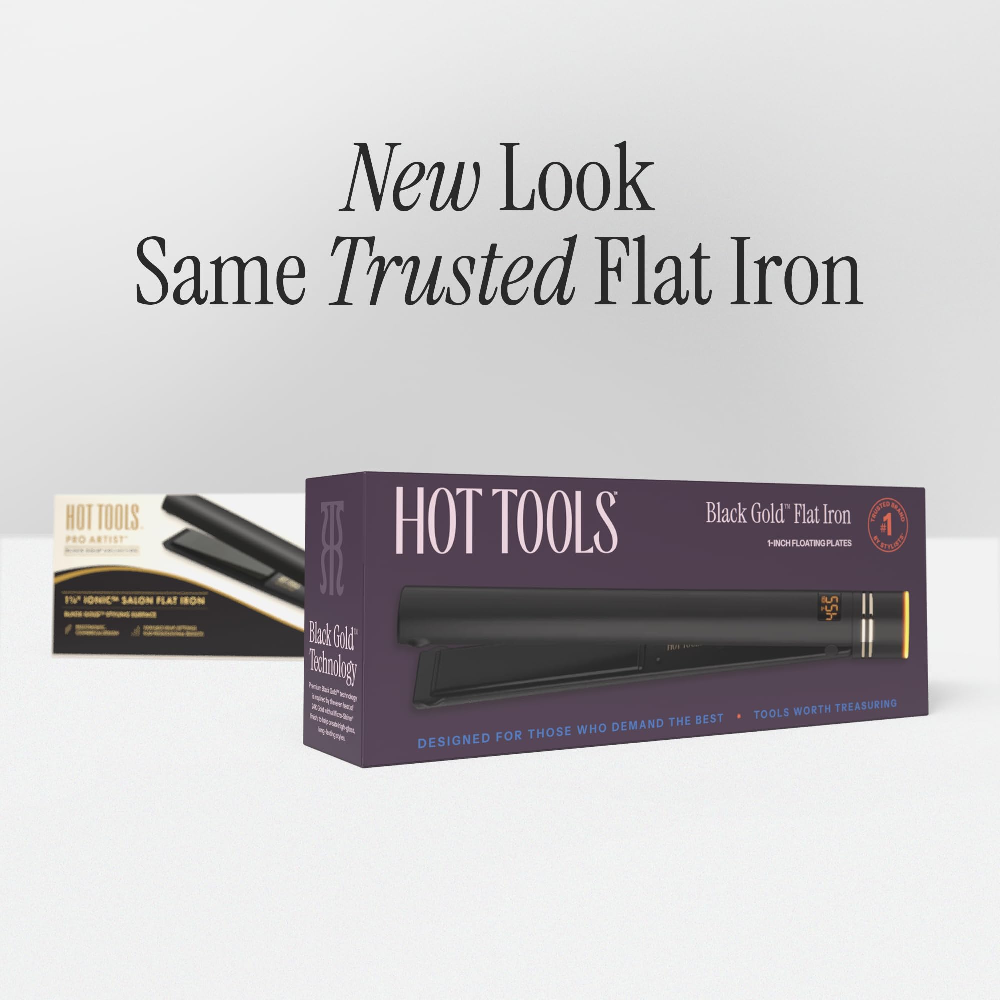 Hot Tools comparación de tamaño con mano para ver la medida de 1 1/4 pulgada
