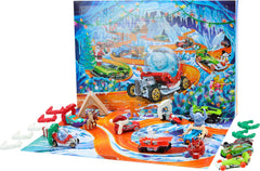 Hot Wheels accesorios invernales como trineo y casa de jengibre para escenas navideñas