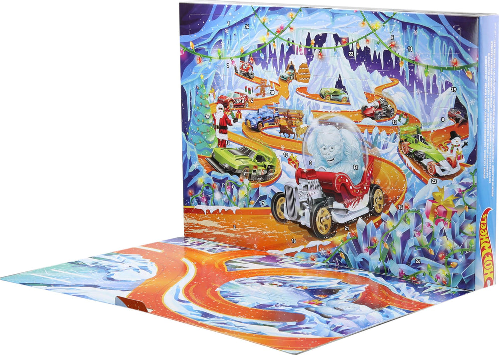 Hot Wheels coche exclusivo con bola de nieve y Yeti, detalle llamativo y coleccionable
