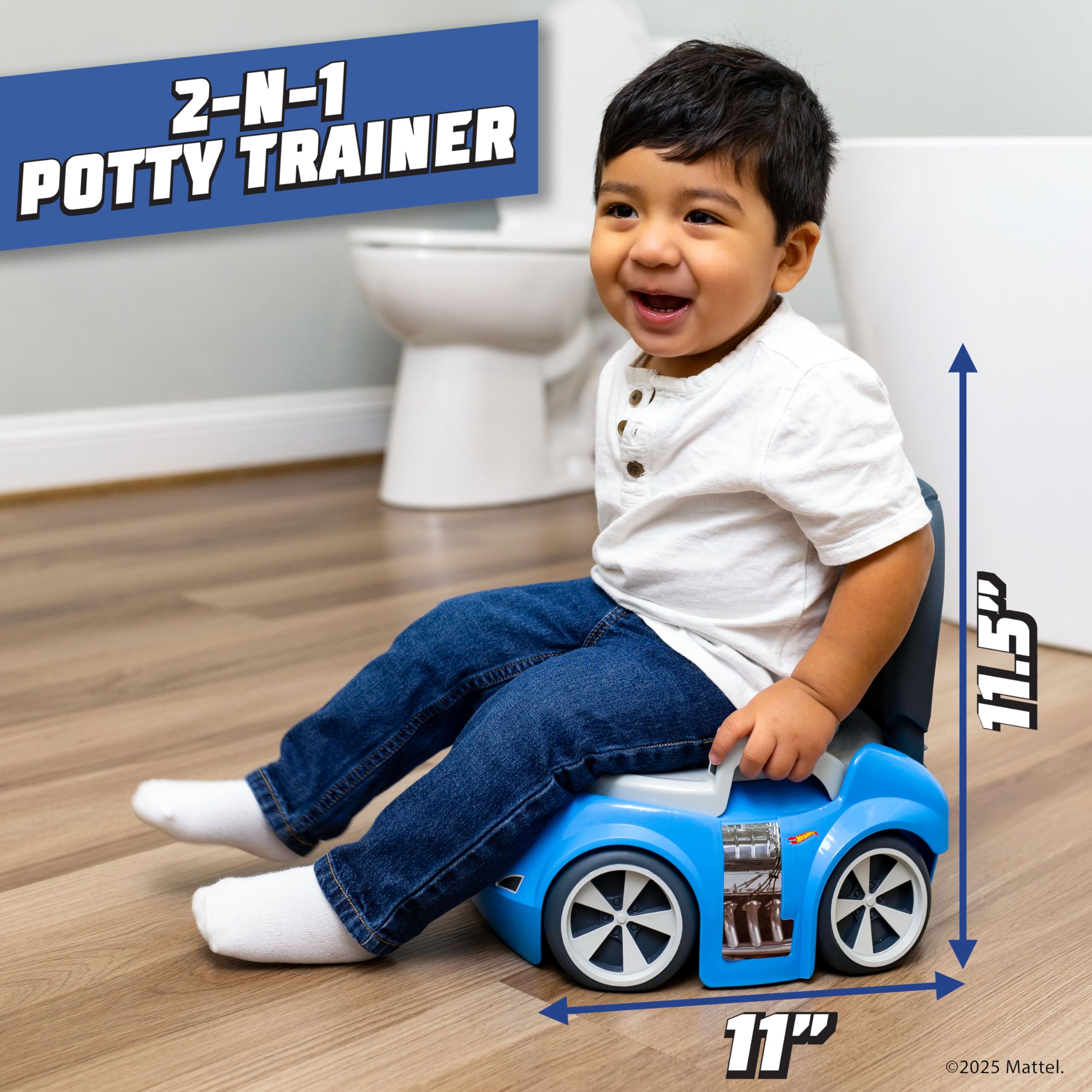 Hot Wheels orinal en uso con niño que muestra confianza y seguridad