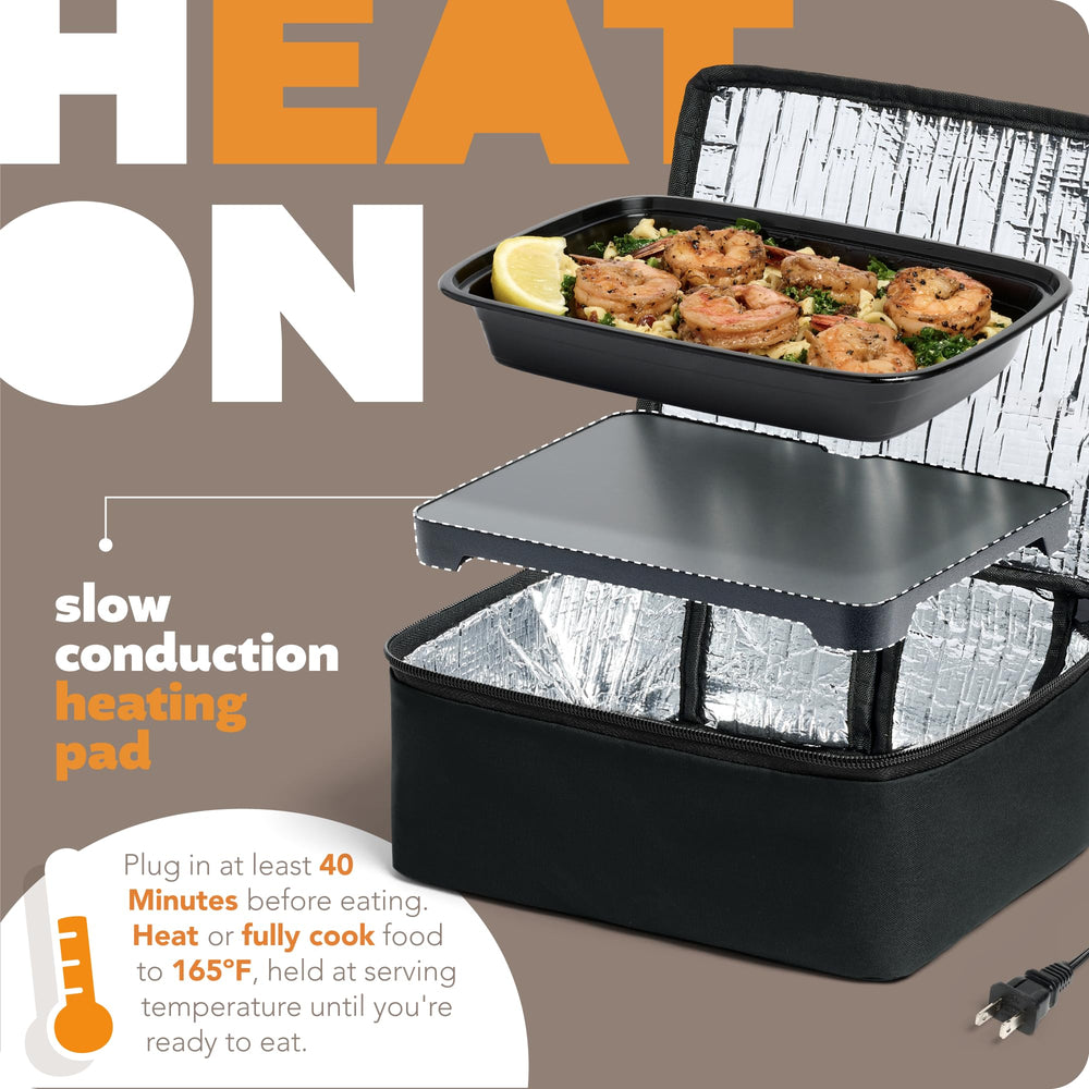 HOTLOGIC Mini interior con tupperware calentándose y comida lista