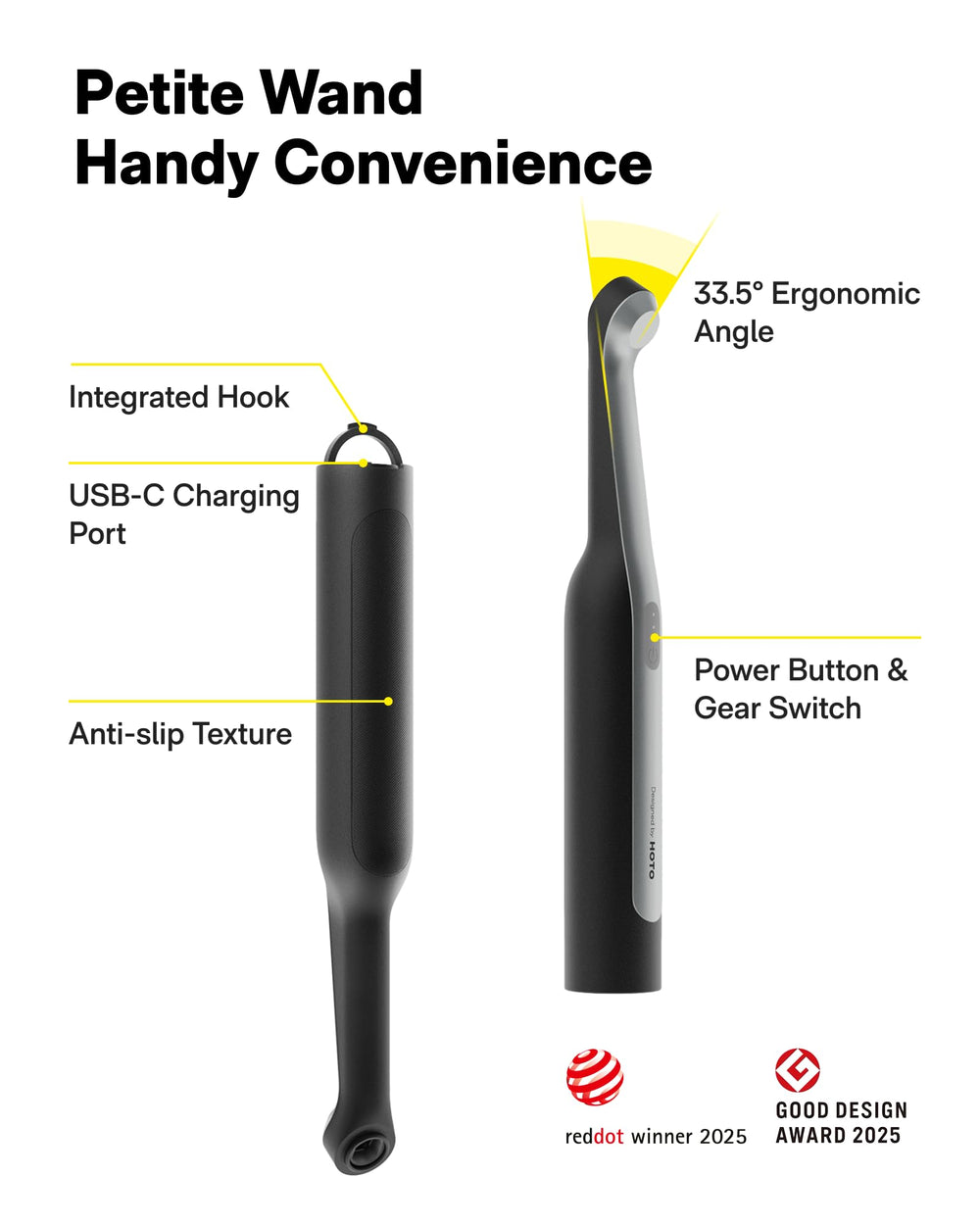 HOTO Wand con cable tipo C para recarga rápida y autonomía prolongada