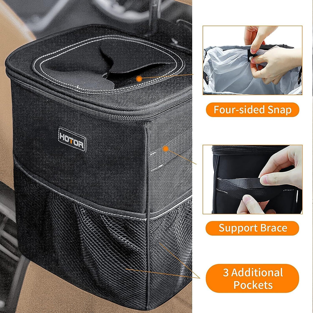 HOTOR interior con bolsa llena mostrando facilidad de vaciado
