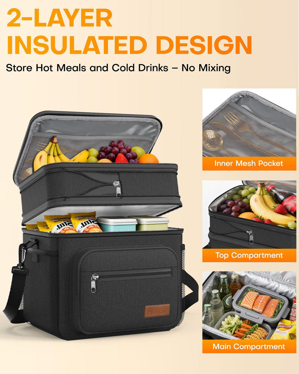 HOTOR bolsa llevada con correa ajustable para transporte cómodo
