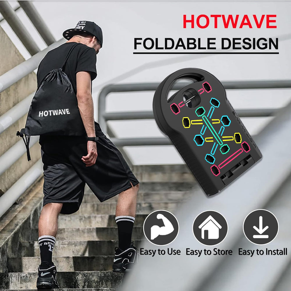 HOTWAVE comparación de tamaño con botella para escala y portabilidad