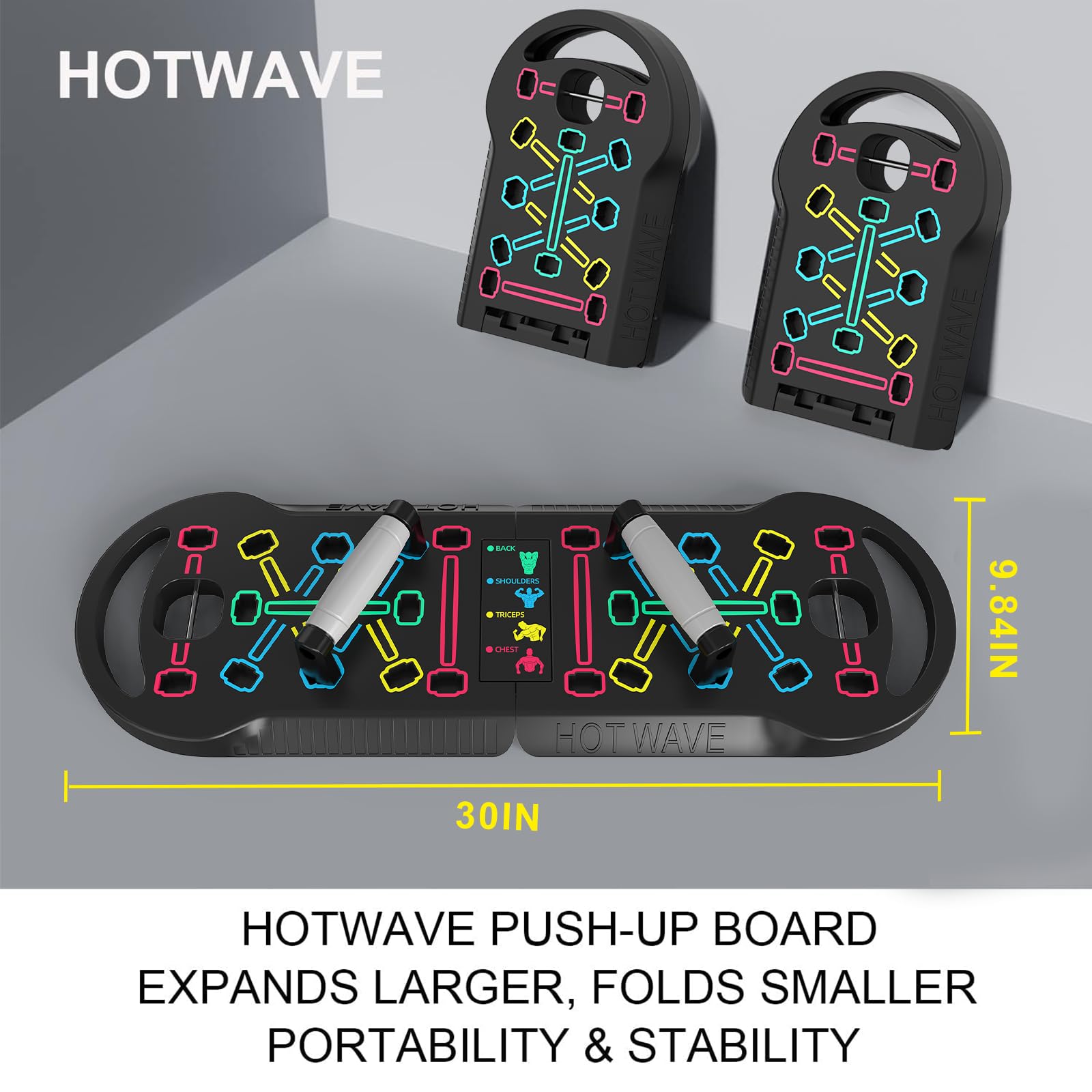 HOTWAVE etiqueta con instrucciones visibles y accesorios organizados