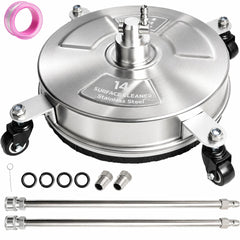 Hourleey front view packaged surface cleaner showing compact 14-inch benefit