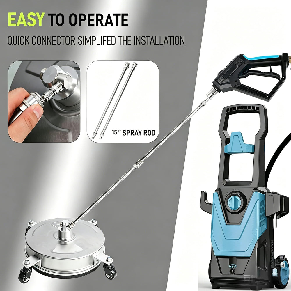 Hourleey in use on concrete driveway showing fast, even cleaning results