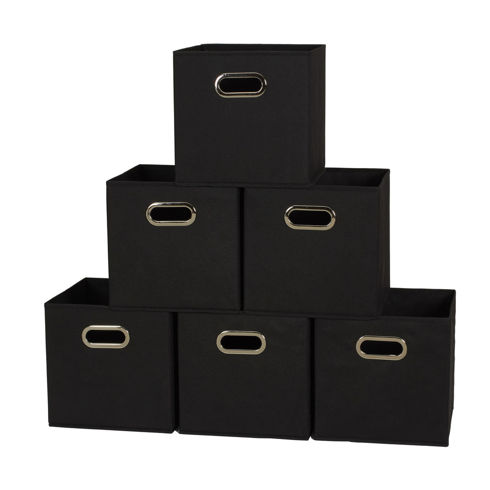 Household Essentials vista frontal del pack de seis cajas, ahorro de espacio
