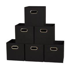 Household Essentials vista frontal del pack de seis cajas, ahorro de espacio