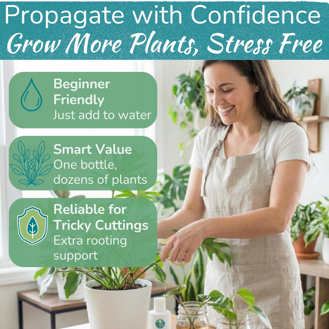 HOUSEPLANT RESOURCE CENTER pouring drops into propagation water for faster roots