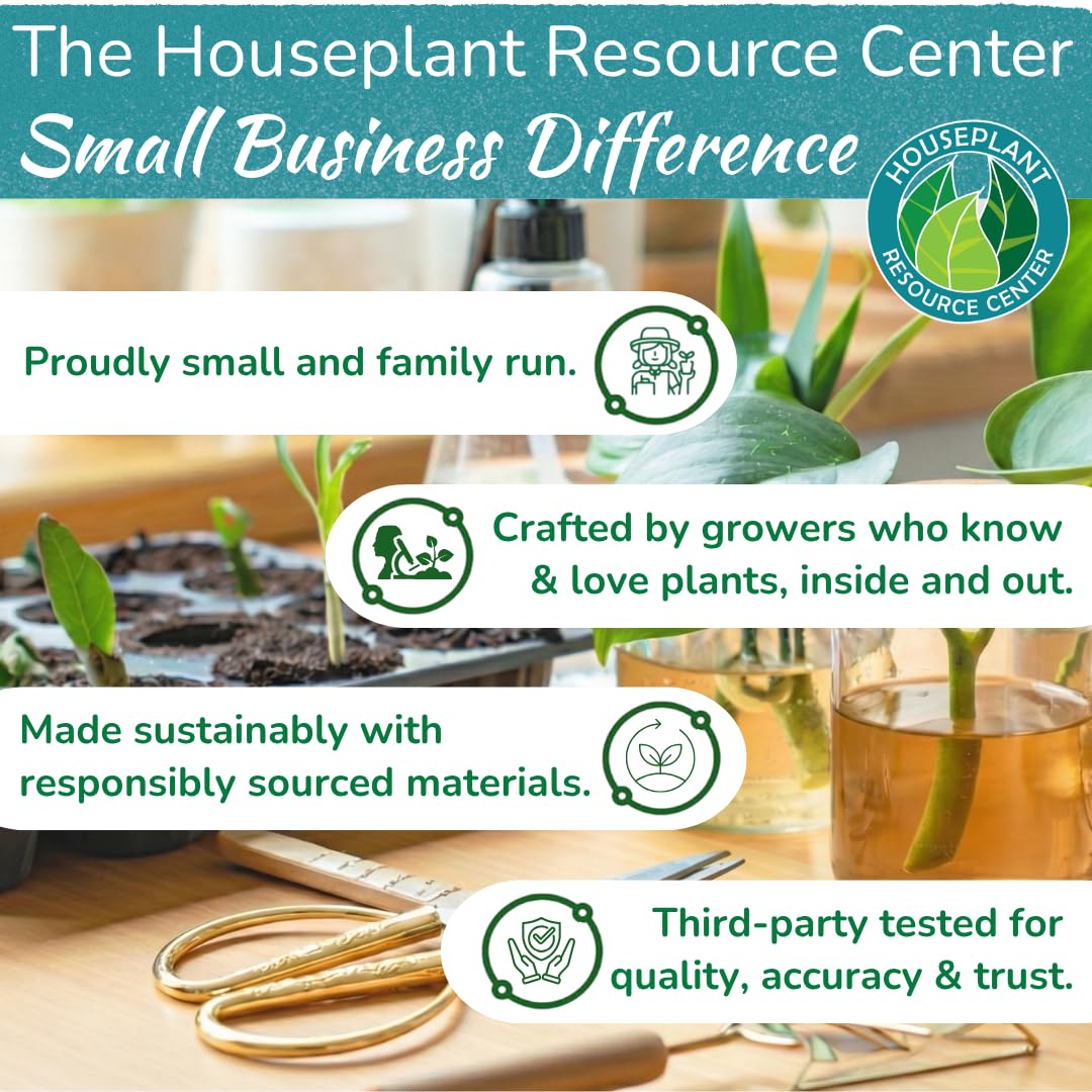 HOUSEPLANT RESOURCE CENTER bottle next to ruler showing 8 oz scale and portability