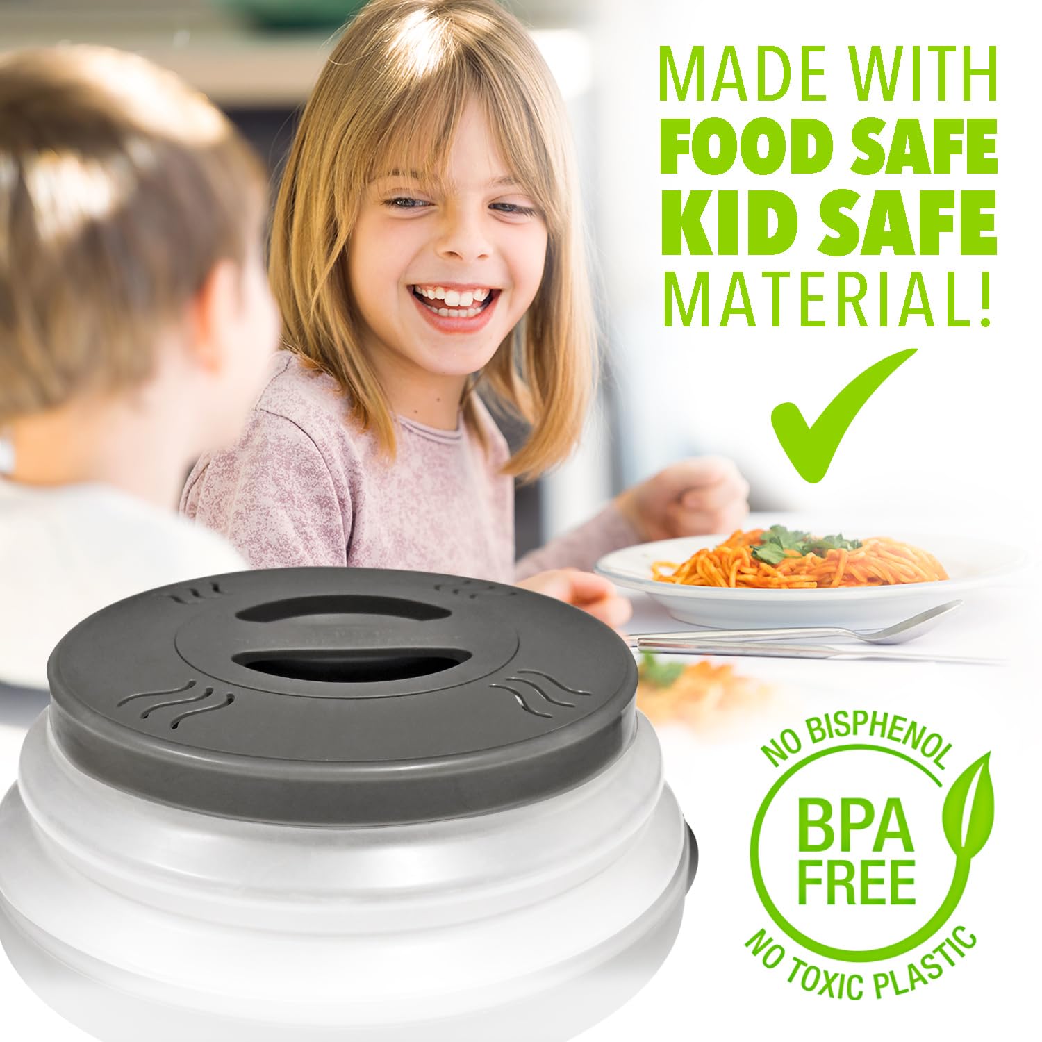 HOVER COVER primer plano del material libre de BPA y resistente al calor