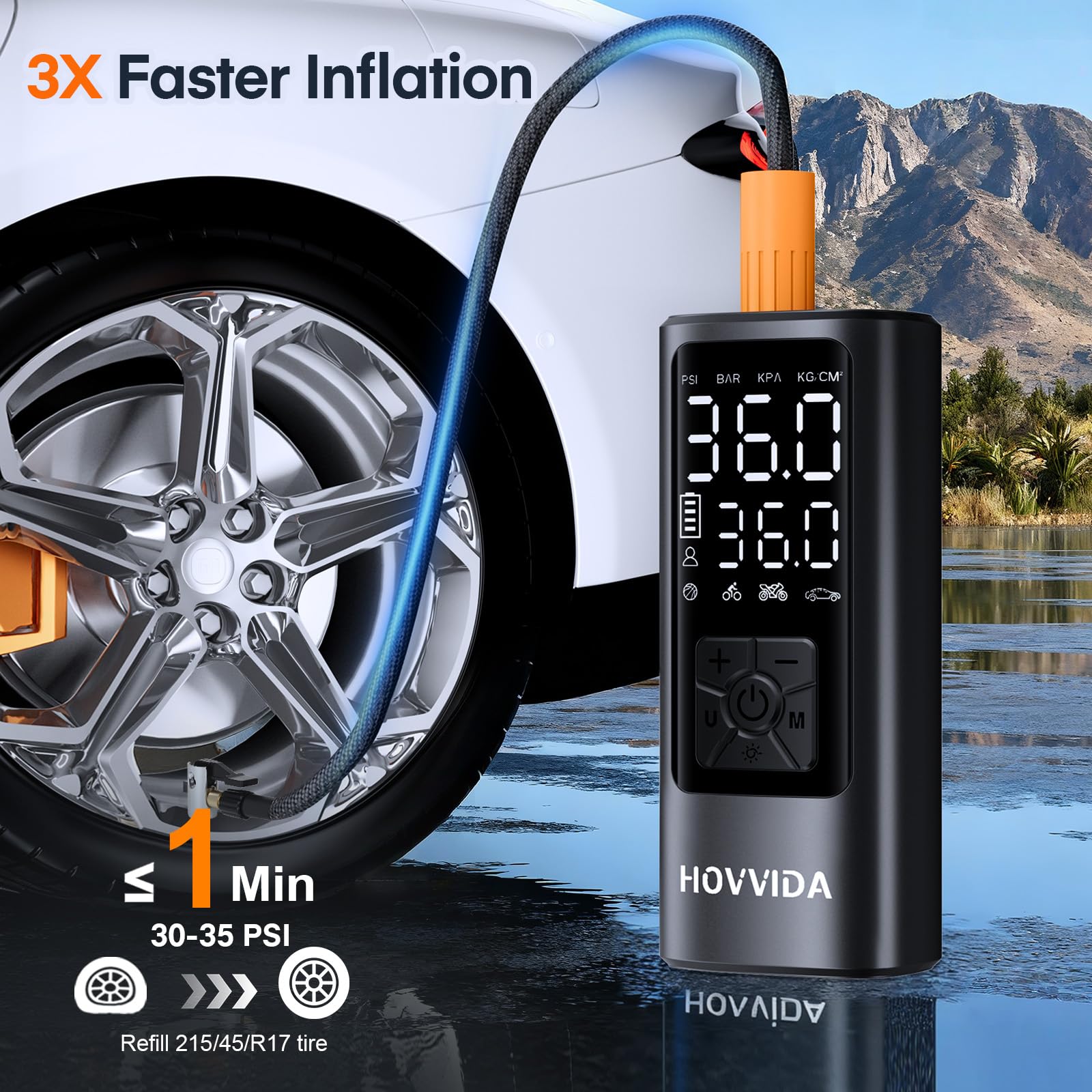 HOVVIDA pantalla digital mostrando PSI preciso para control