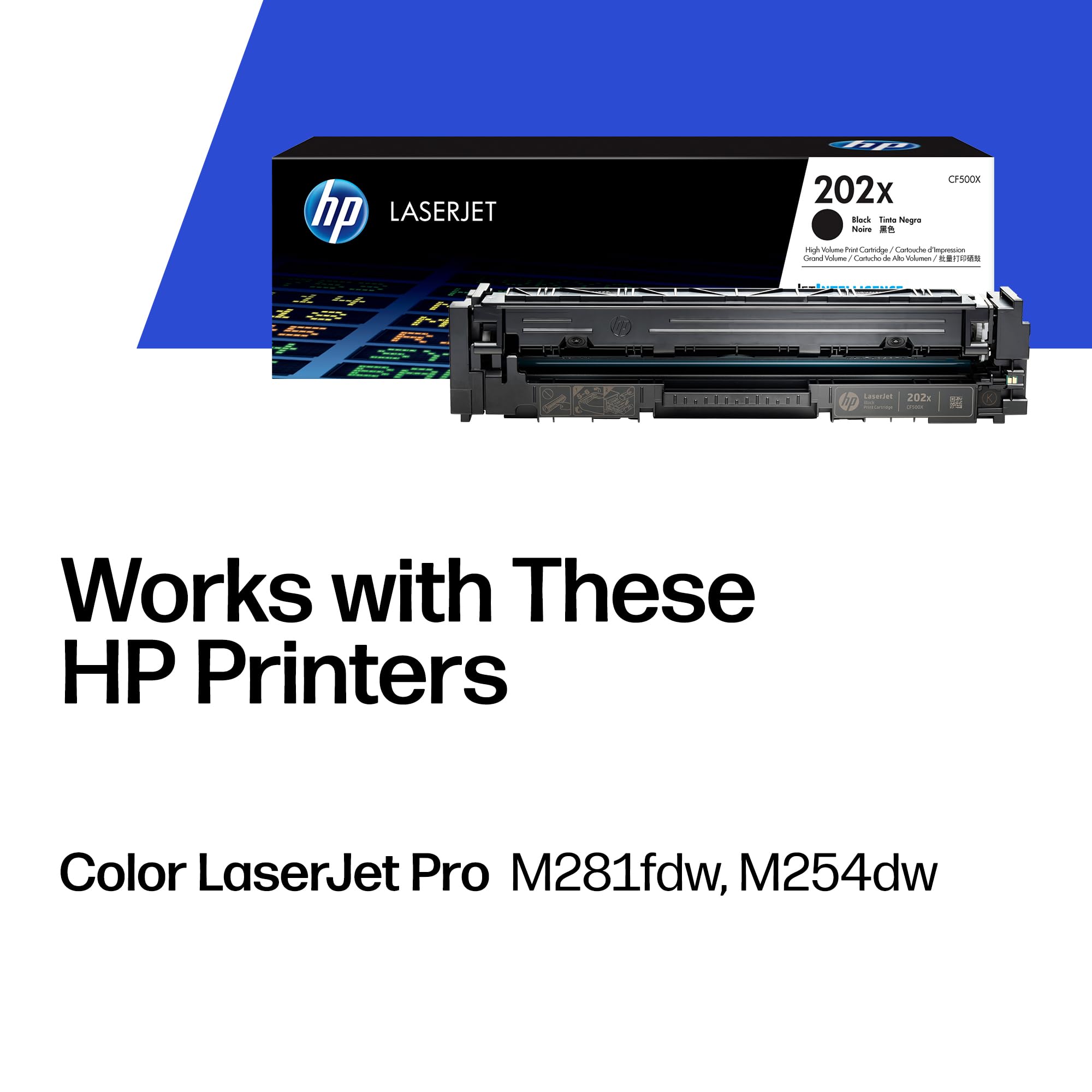 HP 202X cartucho visto en ángulo que destaca construcción robusta y fácil manejo