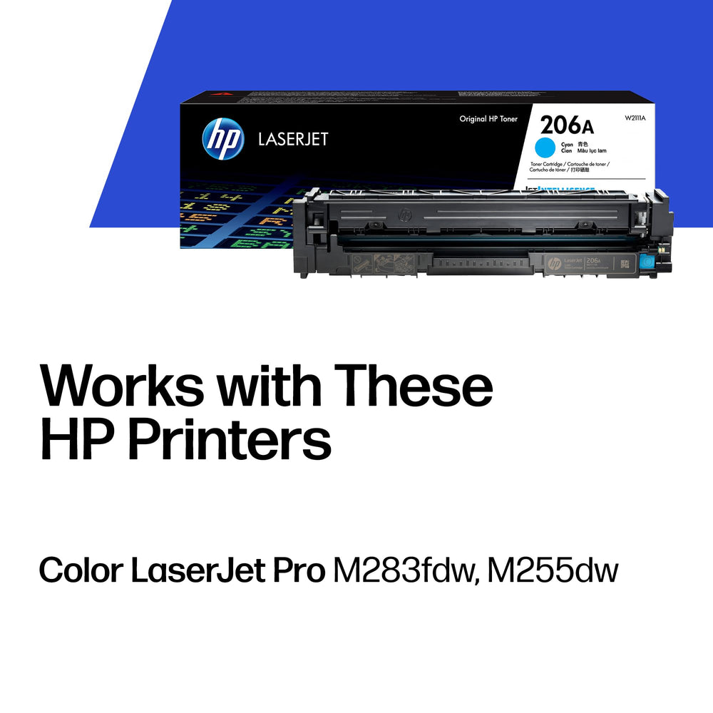 HP cartucho 206A vista lateral con diseño que facilita la instalación rápida