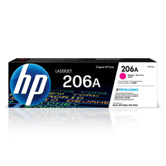 HP cartucho 206A magenta vista frontal, color consistente
