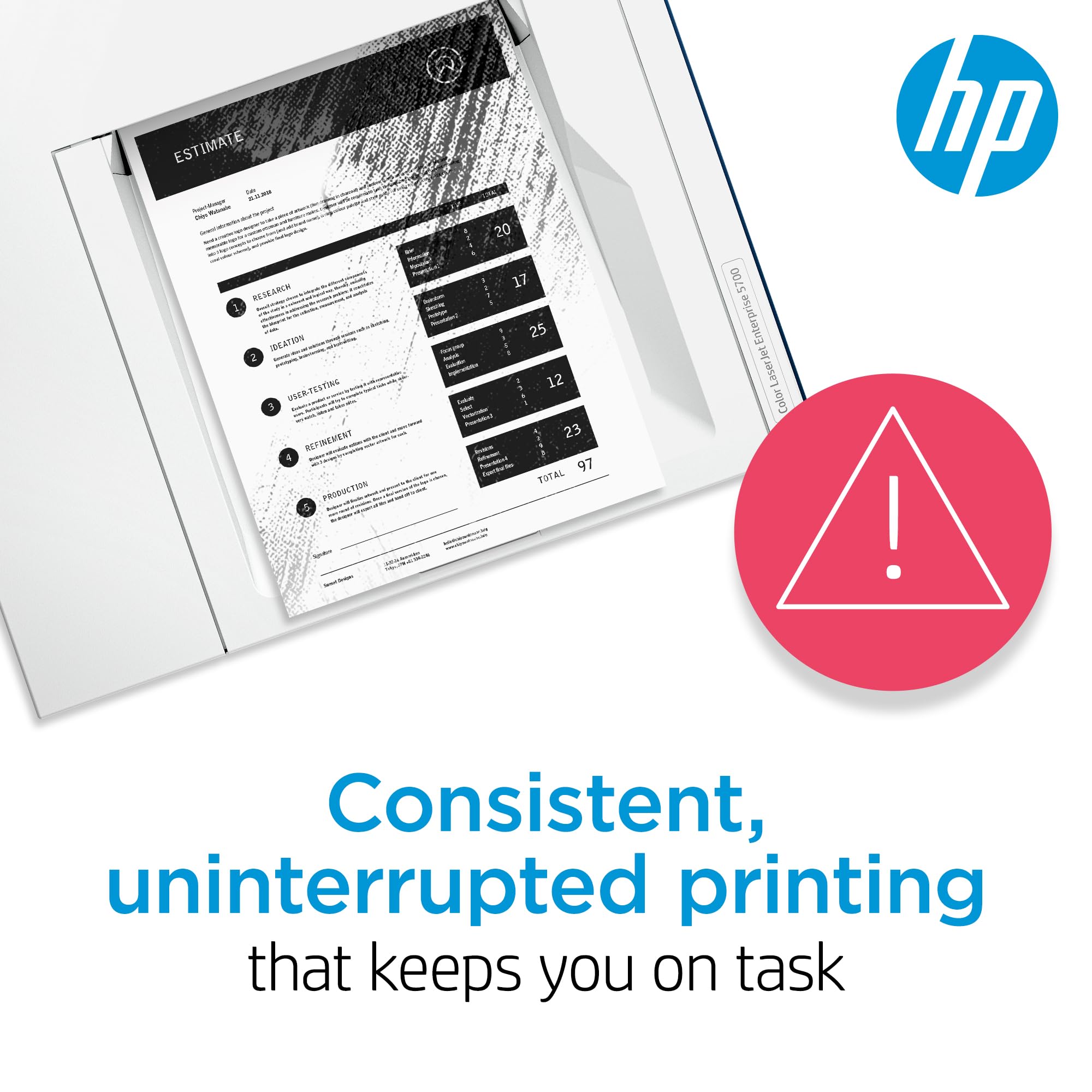 HP cartucho 414X en oficina imprimiendo para mayor productividad