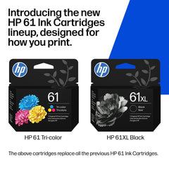 HP cartucho 61 instalado en impresora para una impresión rápida y sin complicaciones
