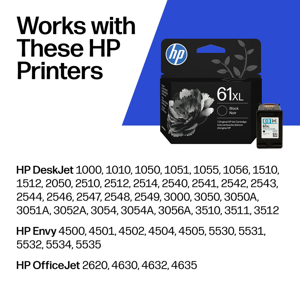 HP 61XL detalle del chip y etiqueta, asegura detección fiable en impresoras