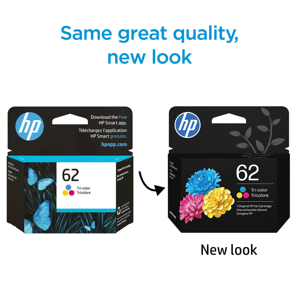 HP cartucho 62 vista lateral detalle que muestra diseño fácil de instalar y ventaja