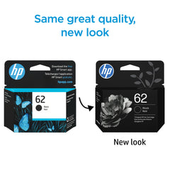 HP cartucho 62 detalle de etiqueta con compatibilidad y código claro