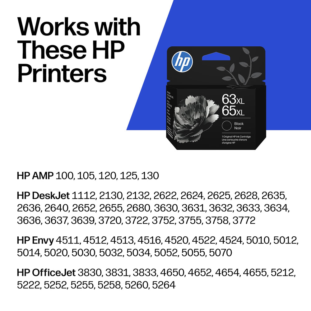 HP empaque con lista de impresoras compatibles y ventaja clara