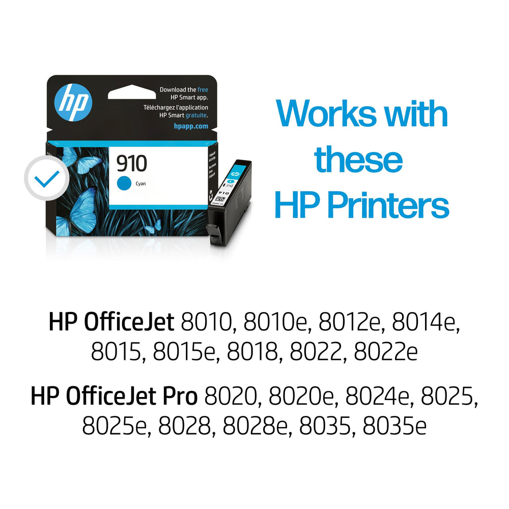 HP cartucho 910 detalle de etiqueta con código 3YL58AN, facilita identificación rápida
