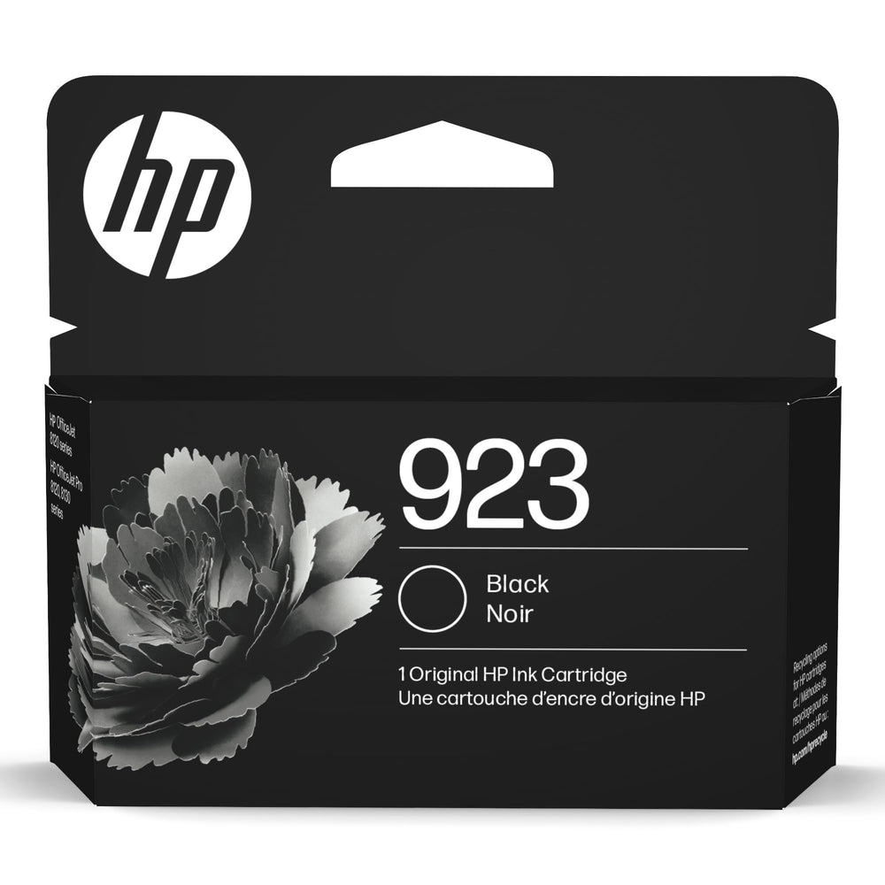 HP cartucho 923 frontal mostrando etiqueta clara y compatibilidad