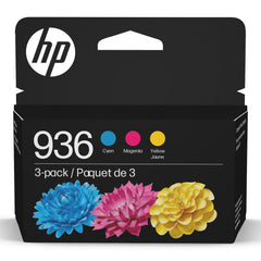 HP pack 936 frontal del empaque mostrando colores y beneficios de calidad