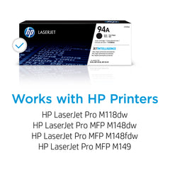 HP cartucho 94A detalle del chip y etiqueta que asegura reconocimiento rápido