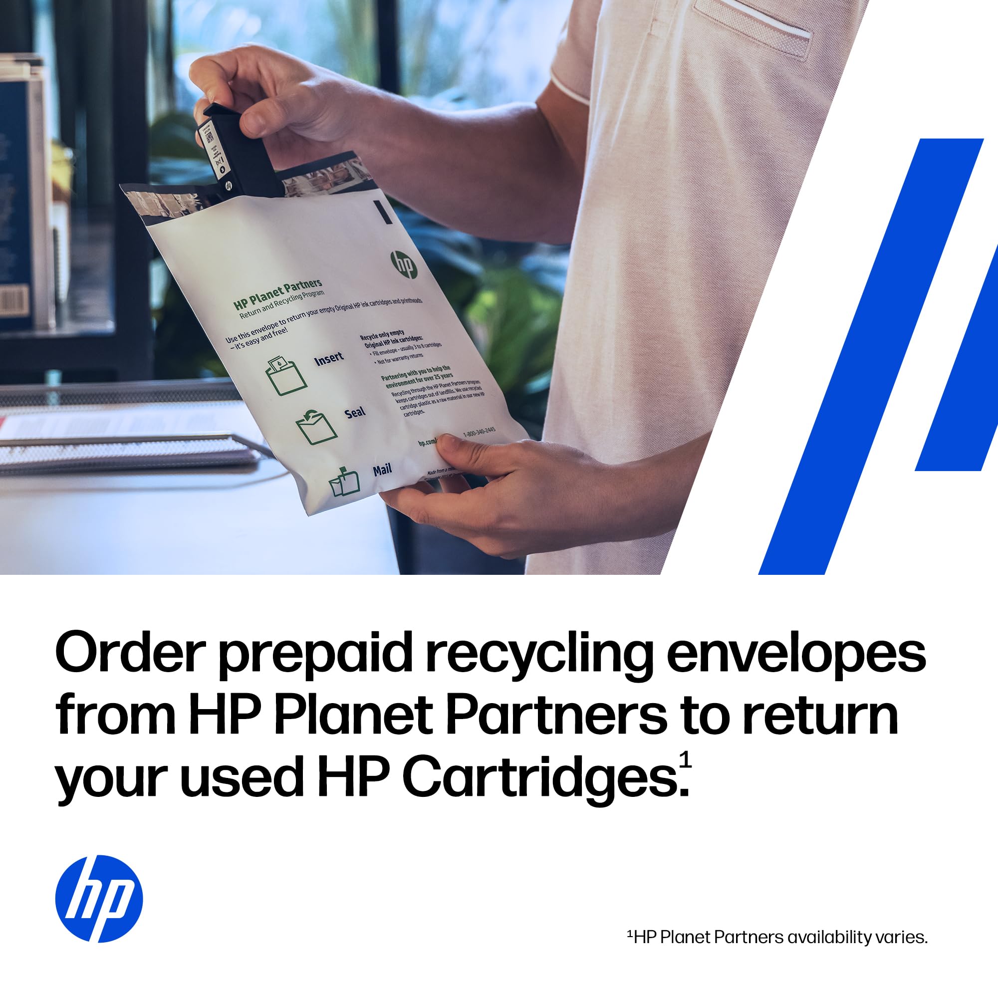 HP cartucho 952 en escritorio con impresora, ideal para oficina en casa