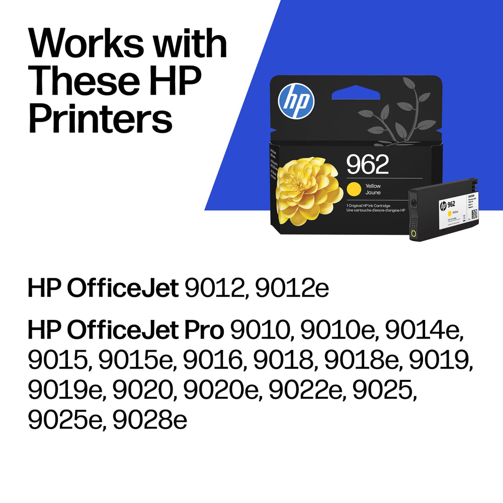 Detalle del pico del cartucho HP 962 amarillo para instalación sencilla