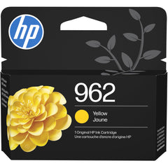 Cartucho HP 962 amarillo vista frontal mostrando etiqueta y color