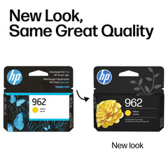 Gota de tinta amarilla de HP 962 mostrando tono brillante y precisión