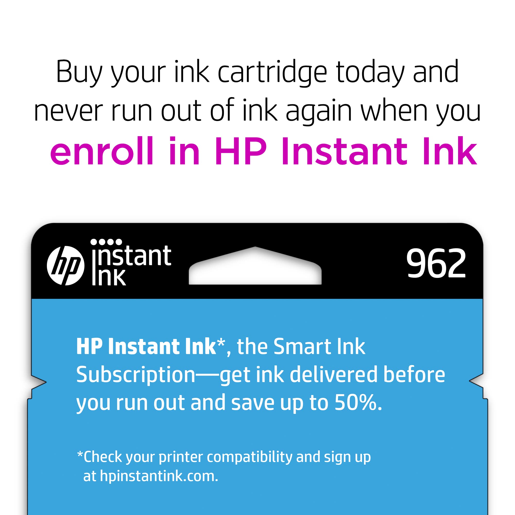 HP 962 cyan muestra de tinta y textura para colores vivos