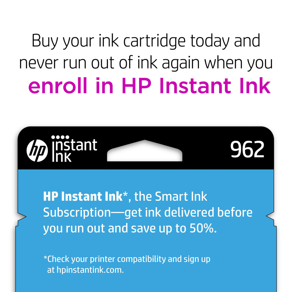 HP 962 cyan muestra de tinta y textura para colores vivos