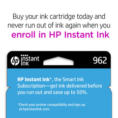 HP 962 cyan muestra de tinta y textura para colores vivos